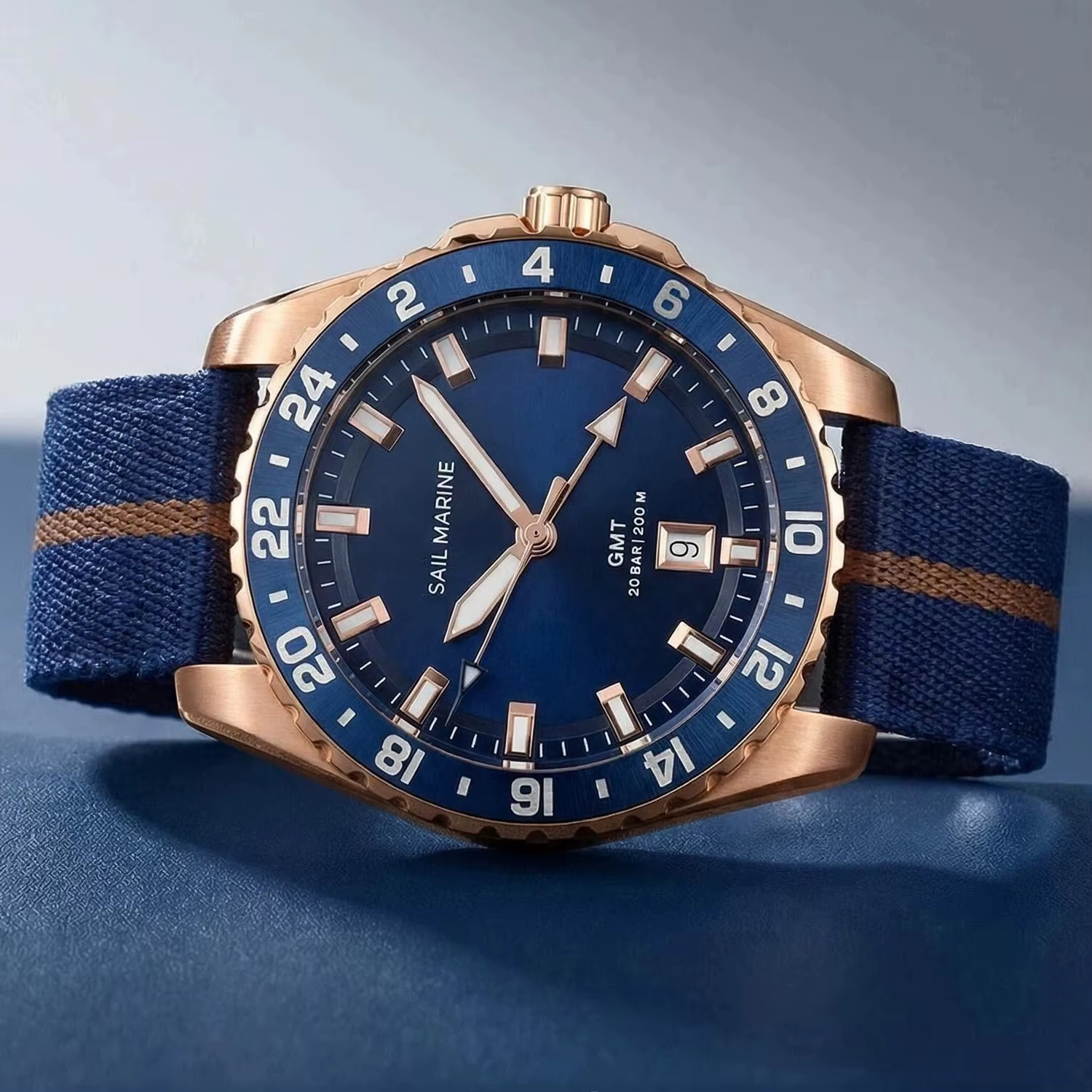 Montre décontractée pour homme de qualité supérieure en or rose