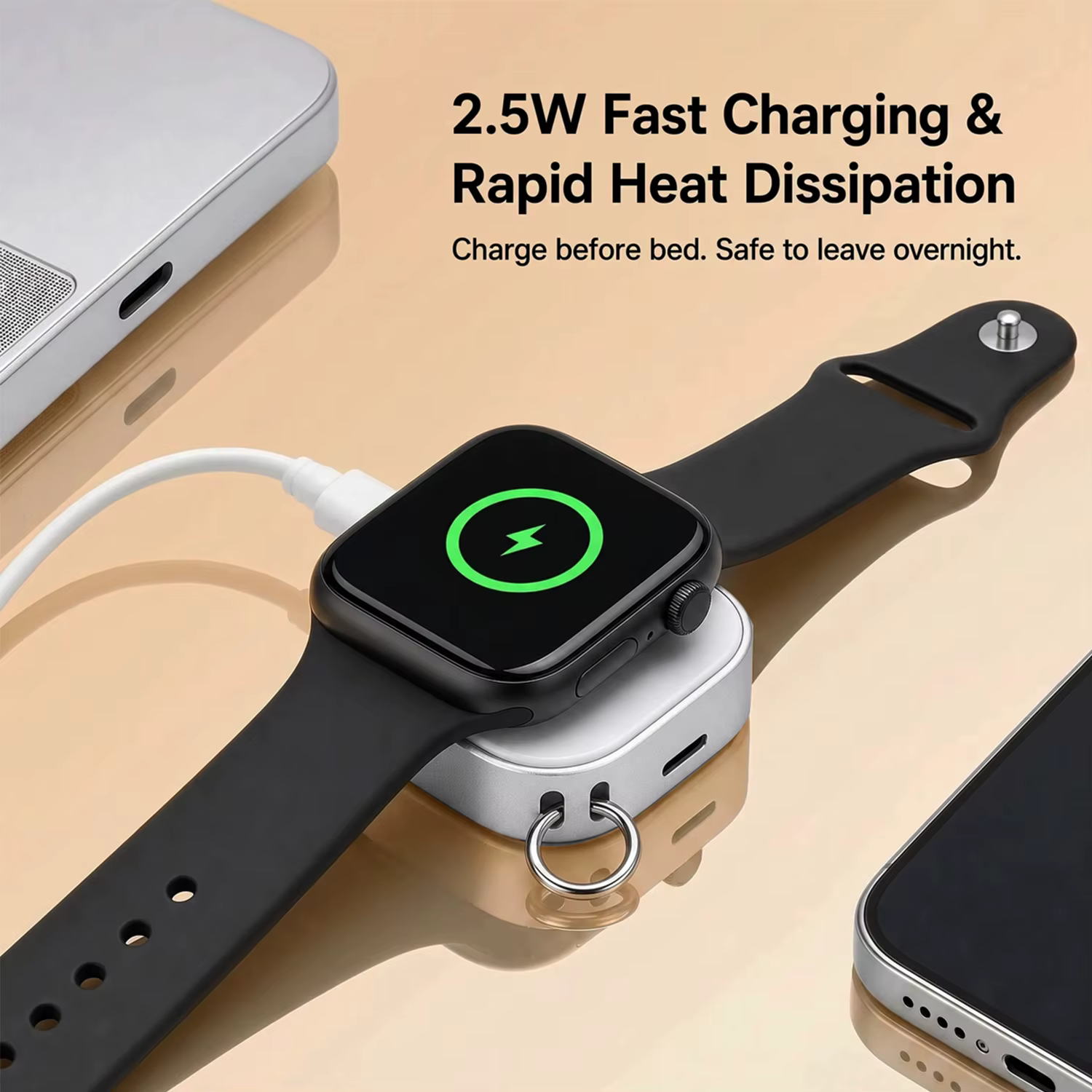 Chargeur de montre sans fil magnétique portable Type C 8 broches