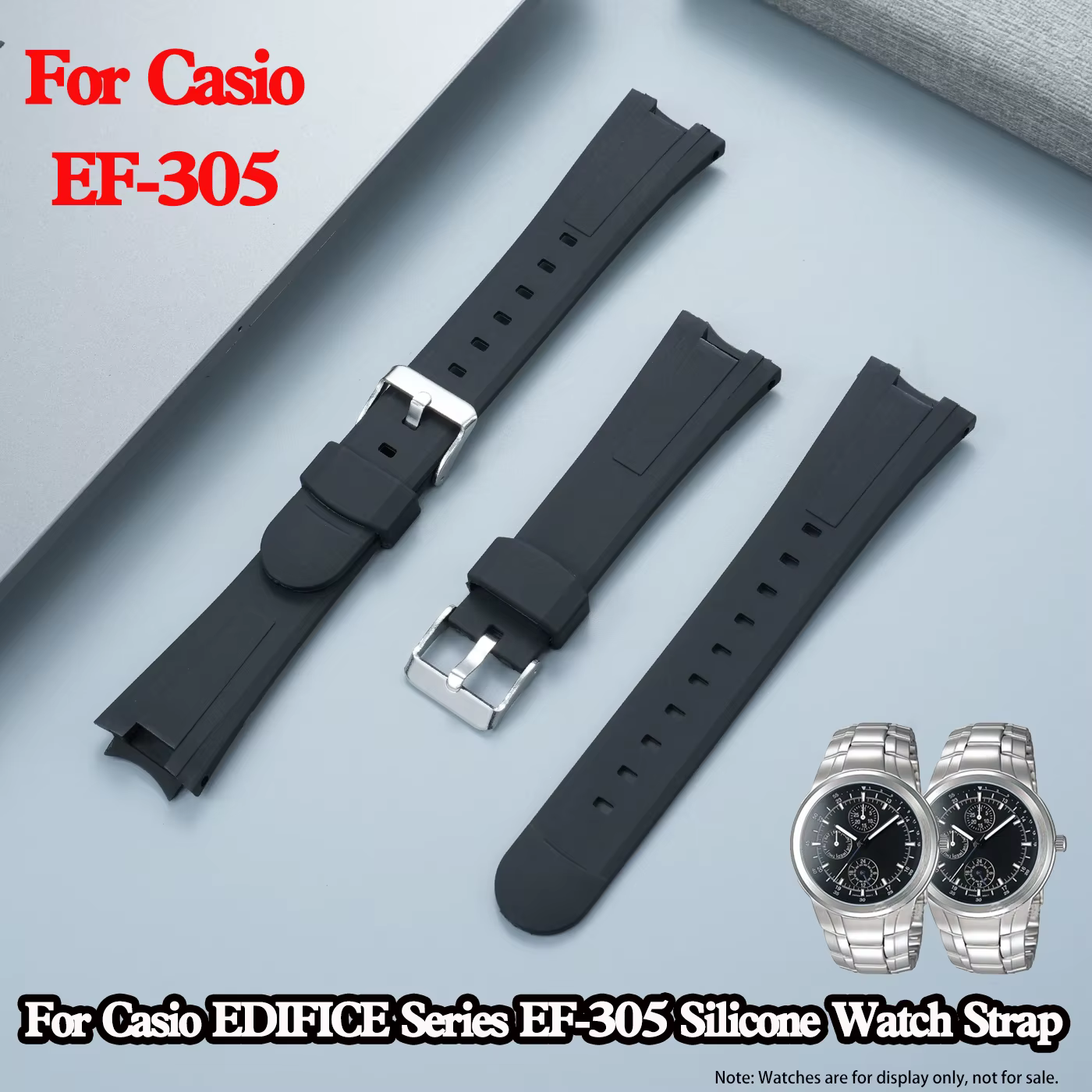 Bracelet de montre en Silicone noir pour Casio EDIFICE EF-305