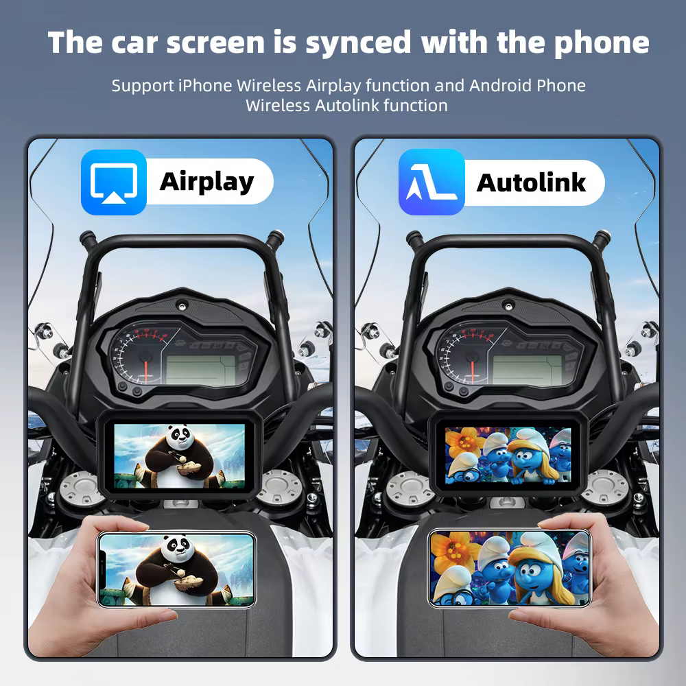 EKIY 6 pouces moto Carplay Navigation étanche Carplay écran d'affichage Portable moto Android Auto moto GPS