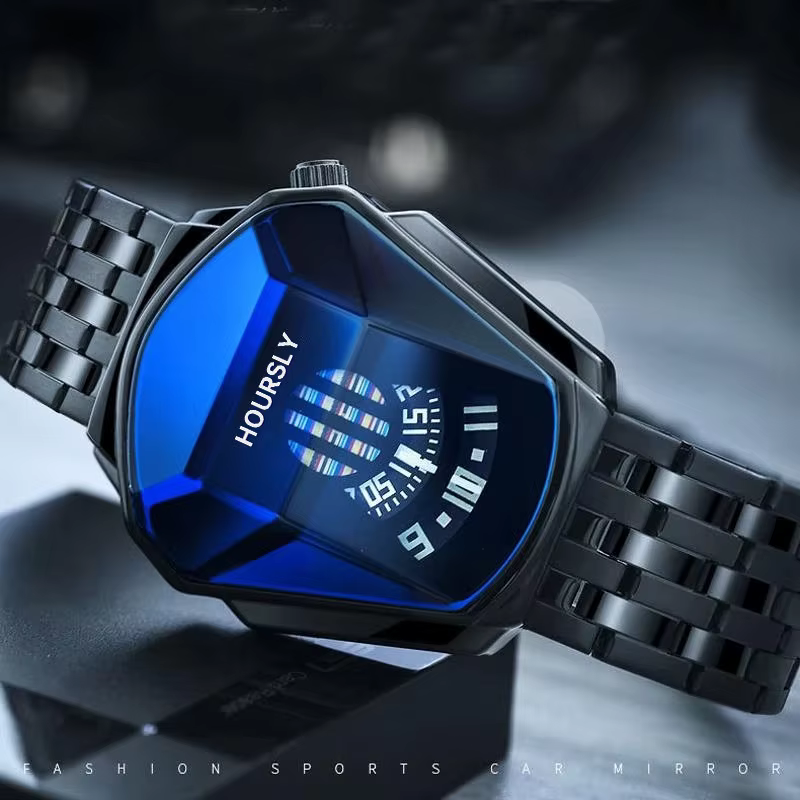 Hommes montre-bracelet or marque de luxe haut en acier inoxydable bande mode montres à Quartz