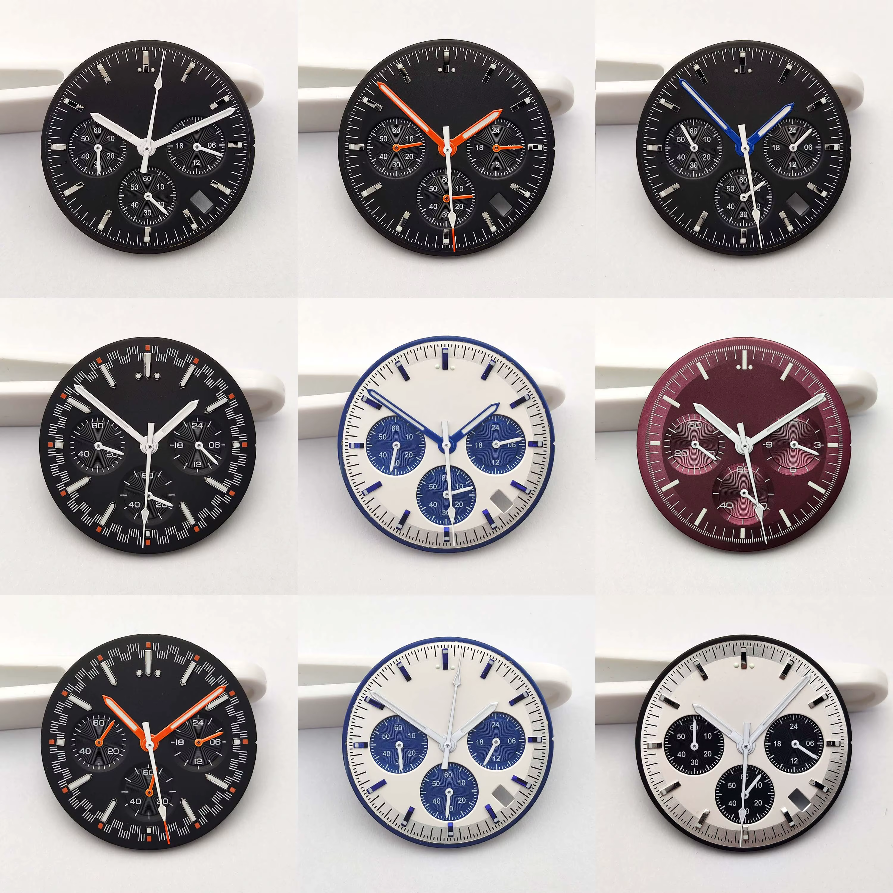Kit de cadran et aiguilles de montre chronographe multifonctionnel pour homme 32