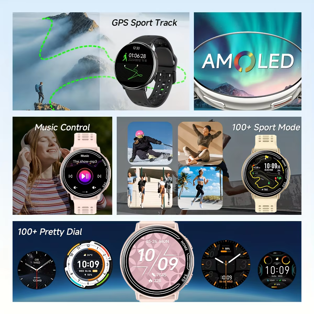 Pour Amazfit Active 2 GPS smartwatch pour hommes et femmes