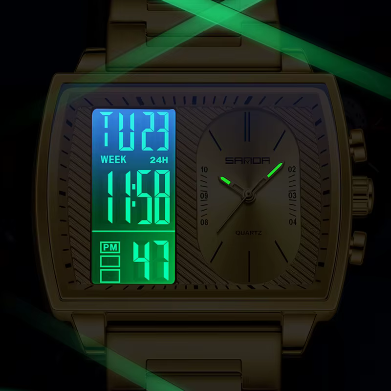 Montre-bracelet rectangulaire pour hommes