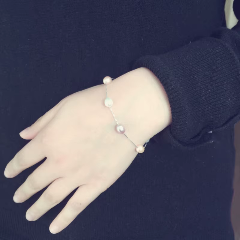 Bracelet de perles d'eau douce véritable pour femmes