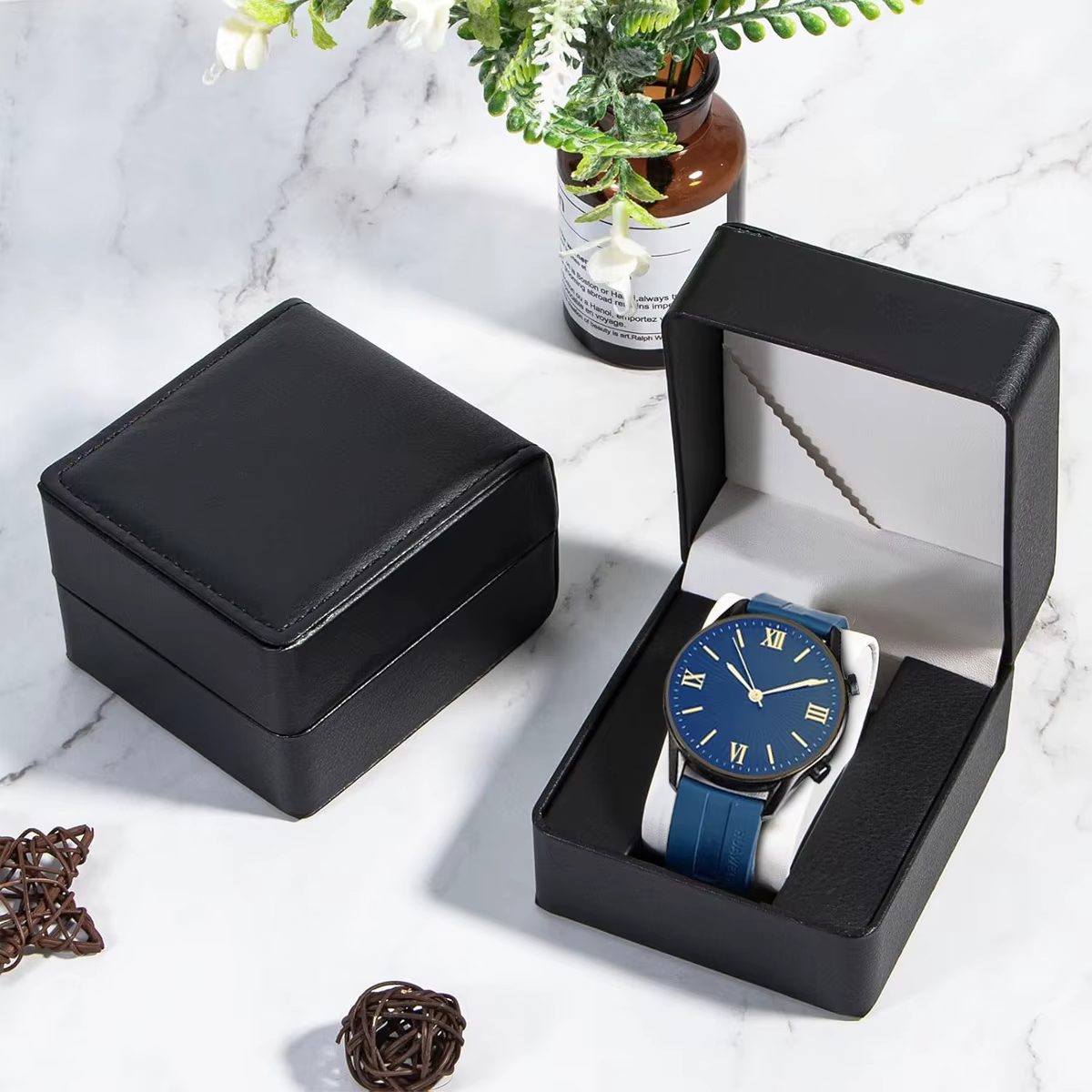 Boîte de rangement de montre en PU
