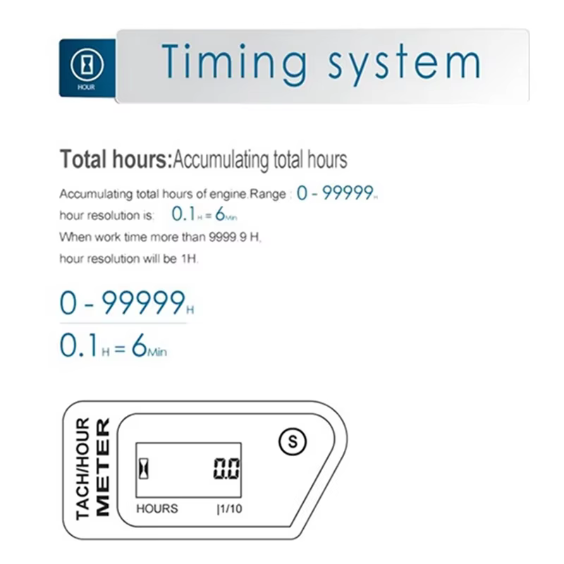 Compteur horaire de vitesse de moto inductif LCD