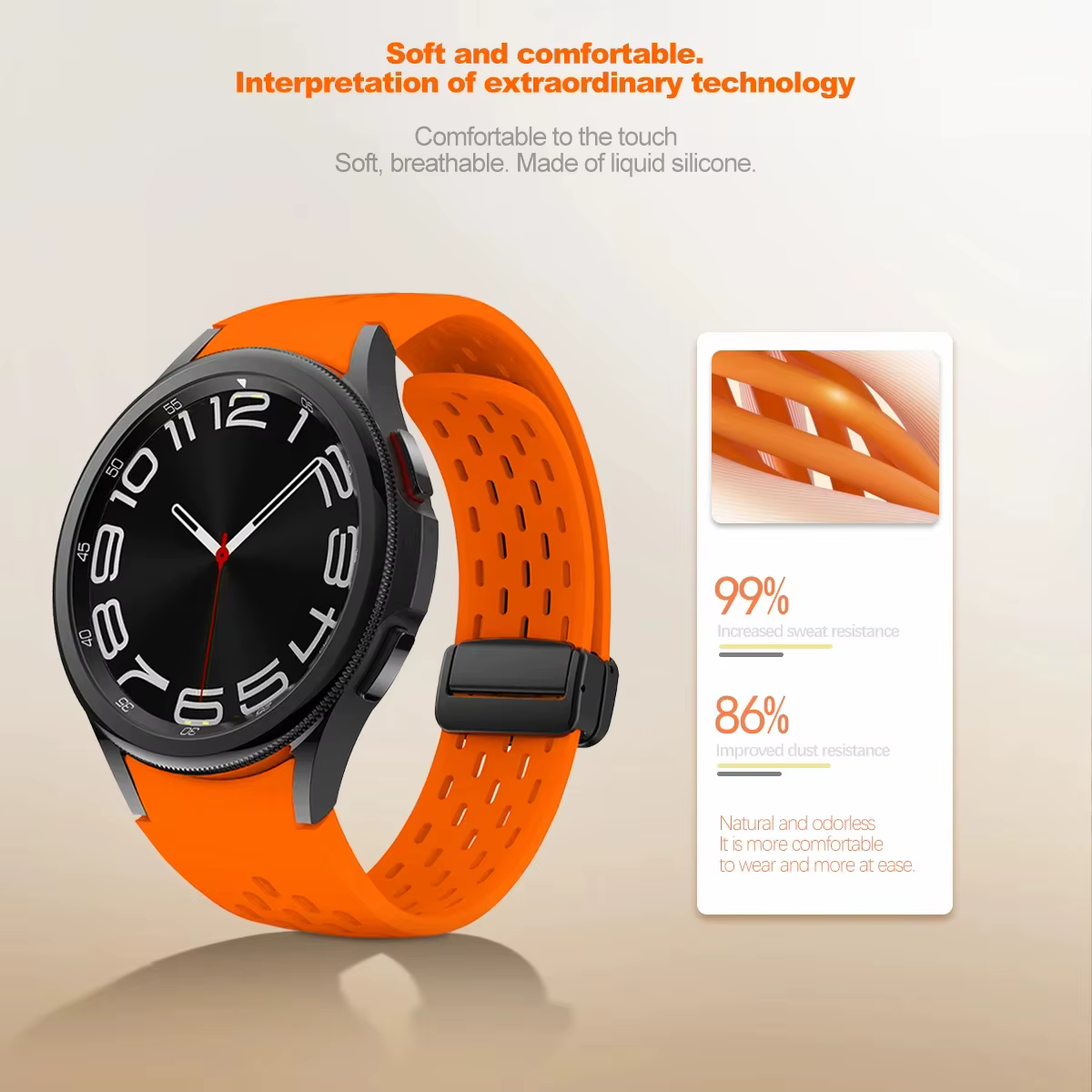 Bracelet en Silicone pour Samsung Galaxy Watch 7 6 5 4 40mm 44mm 5 Pro 45mm