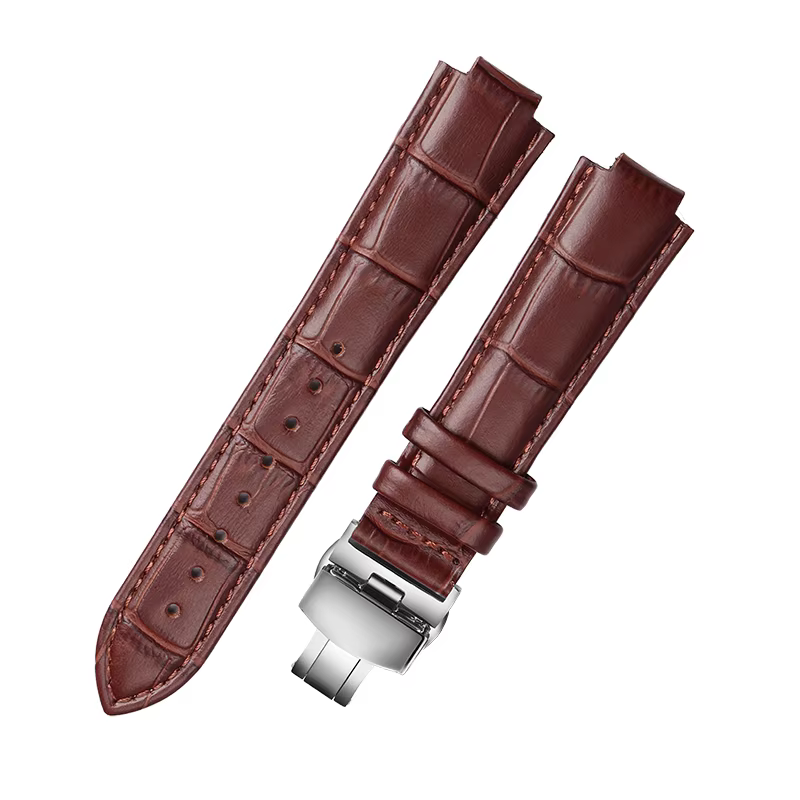Bracelet de montre en cuir véritable pour homme et femme