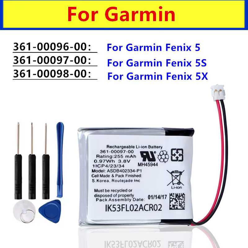 Nouvelle batterie de montre 361-00097-00 361-00096-00 361-00098-00 pour Garmin Fenix 5