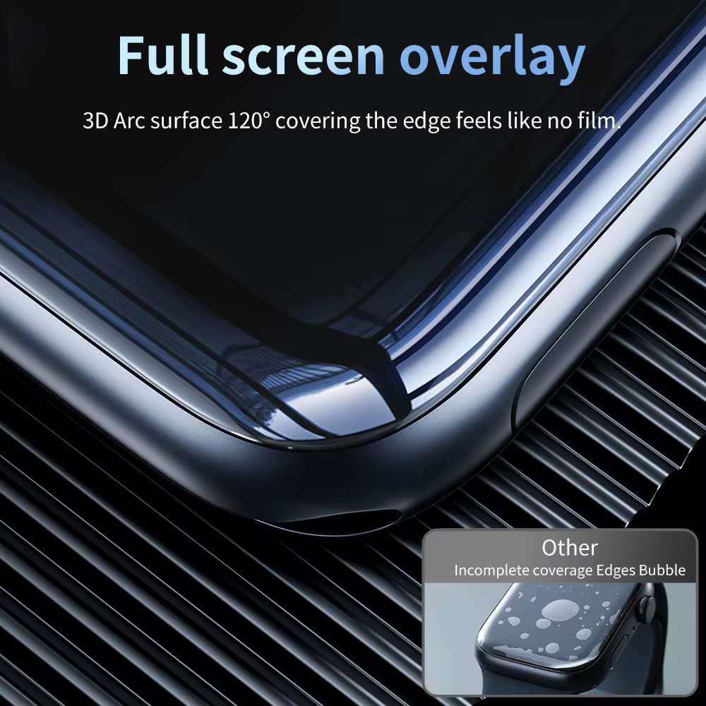 Film souple à colle complète pour iWatch 8 7 41mm 45mm SE 6 5 4 44mm 40mm protecteur d'écran