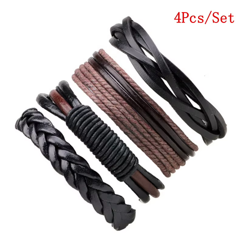Bracelets en cuir tressé pour hommes