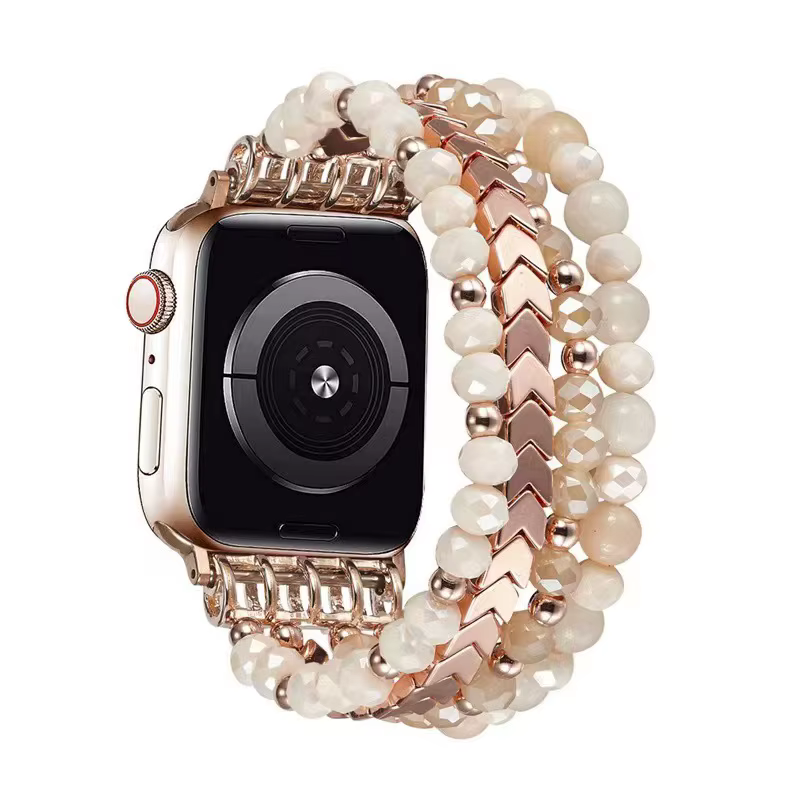 Bracelet élastique perlé fait main pour femme