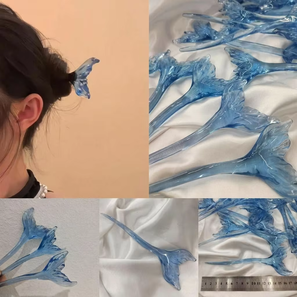 Accessoire de cheveux chinois élégant et tendance, décoration capillaire queue de sirène, bâtonnet léger pour fêtes de pendaison de crémaillère et Cheongsam