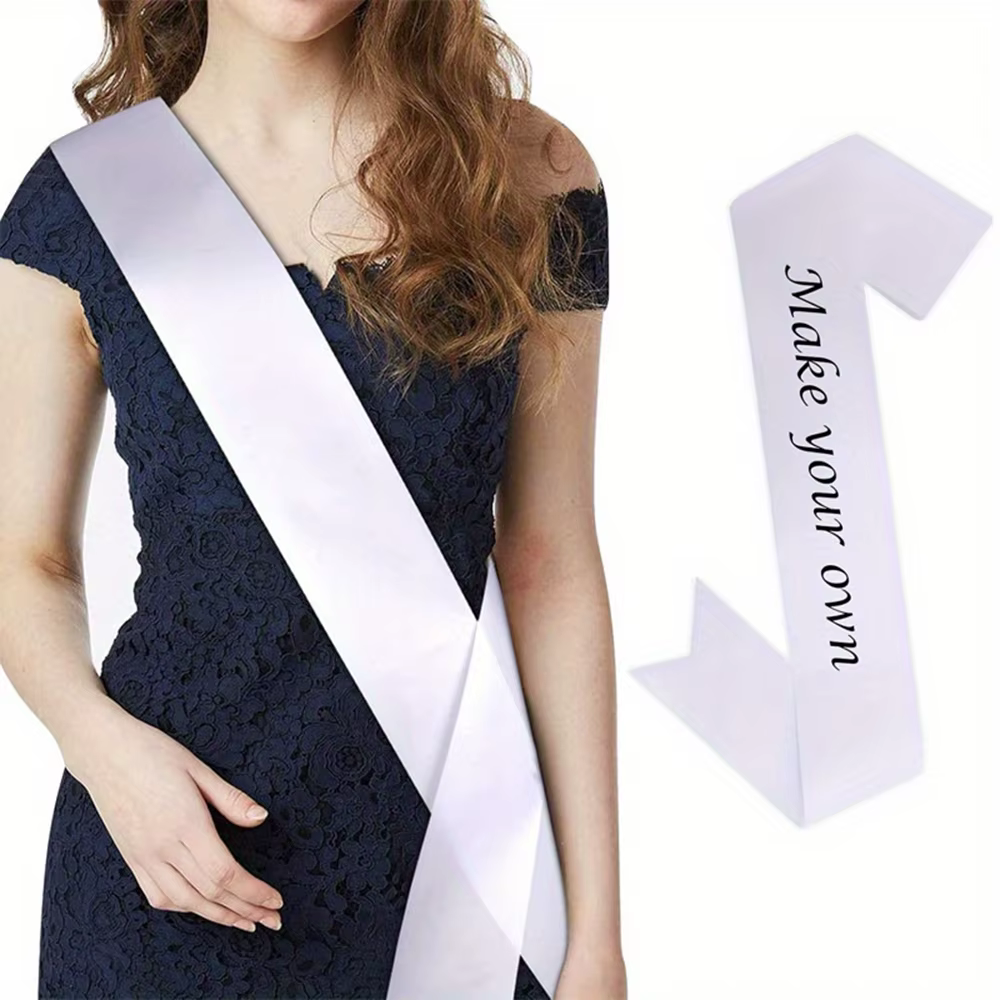 5 pièces de rubans en satin DIY – Ceintures en tissu classiques pour la remise des diplômes, les concours de beauté, les événements sportifs, la danse, les anniversaires, les soirées de réunion