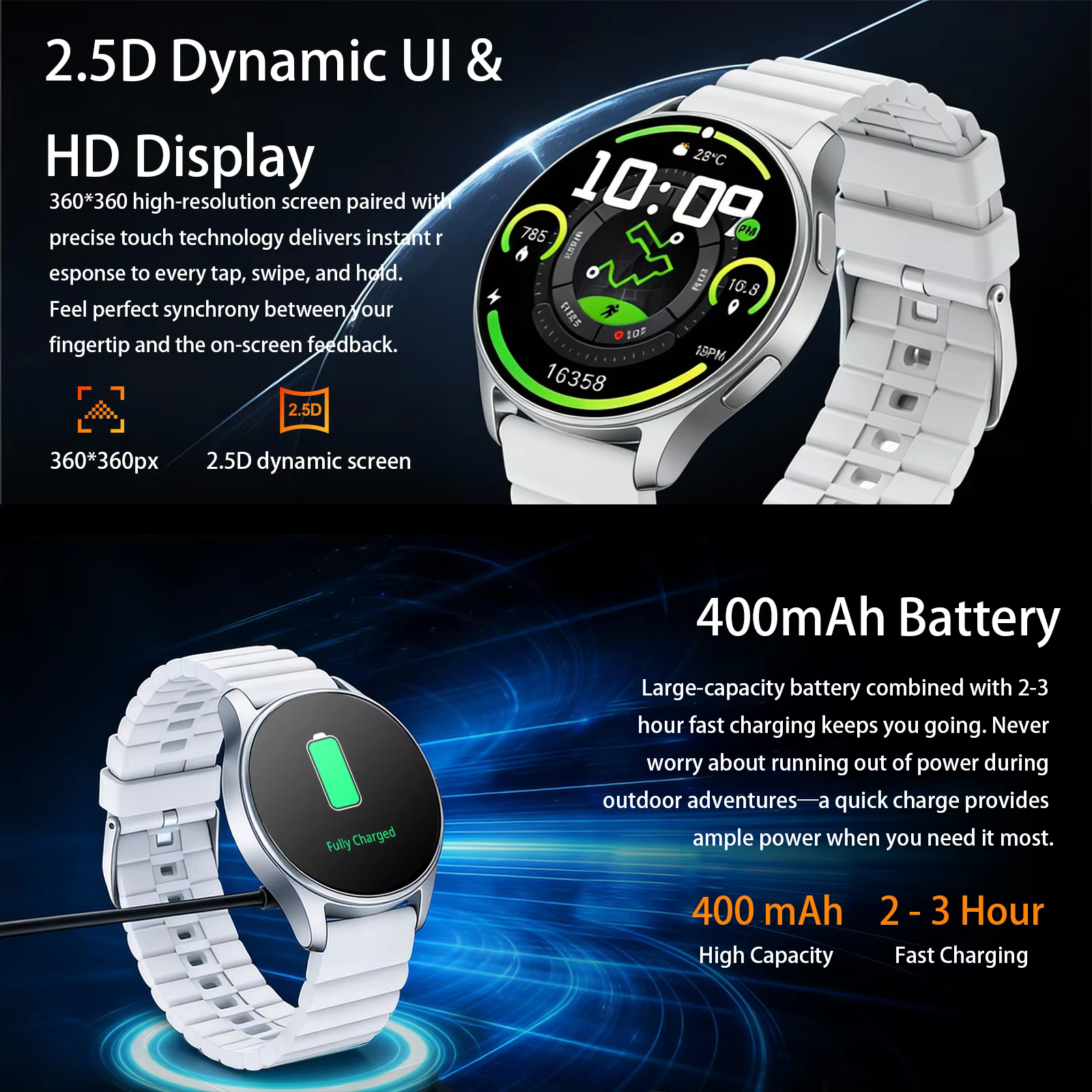 Montre connectée GPS, appels Bluetooth