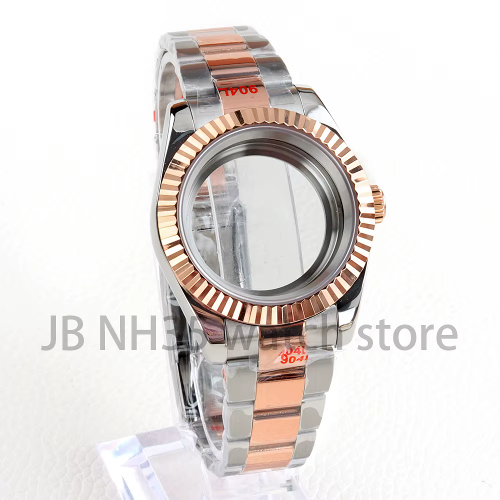 Boîtier de montre en verre saphir or Rose 36/39MM