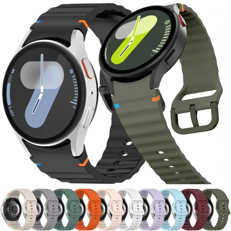 Bracelet d'origine pour Samsung Galaxy watch 7/FE/5 Pro/6/4 classique 44mm 40mm bracelet de ceinture de sport en Silicone correa Galaxy watch 7 bracelet