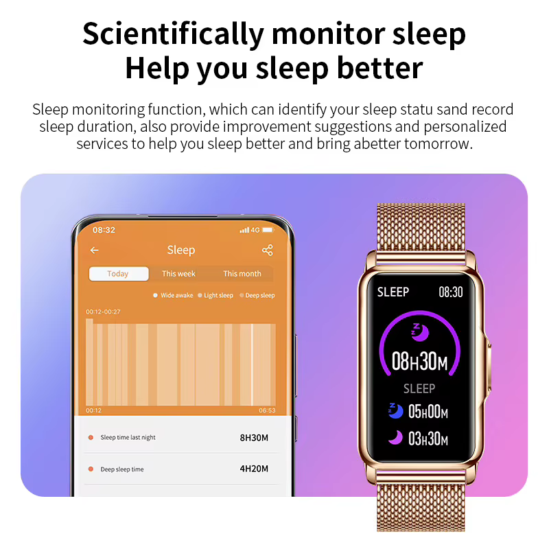 Montre connectée, tracker de santé et de forme physique avec moniteur de fréquence cardiaque