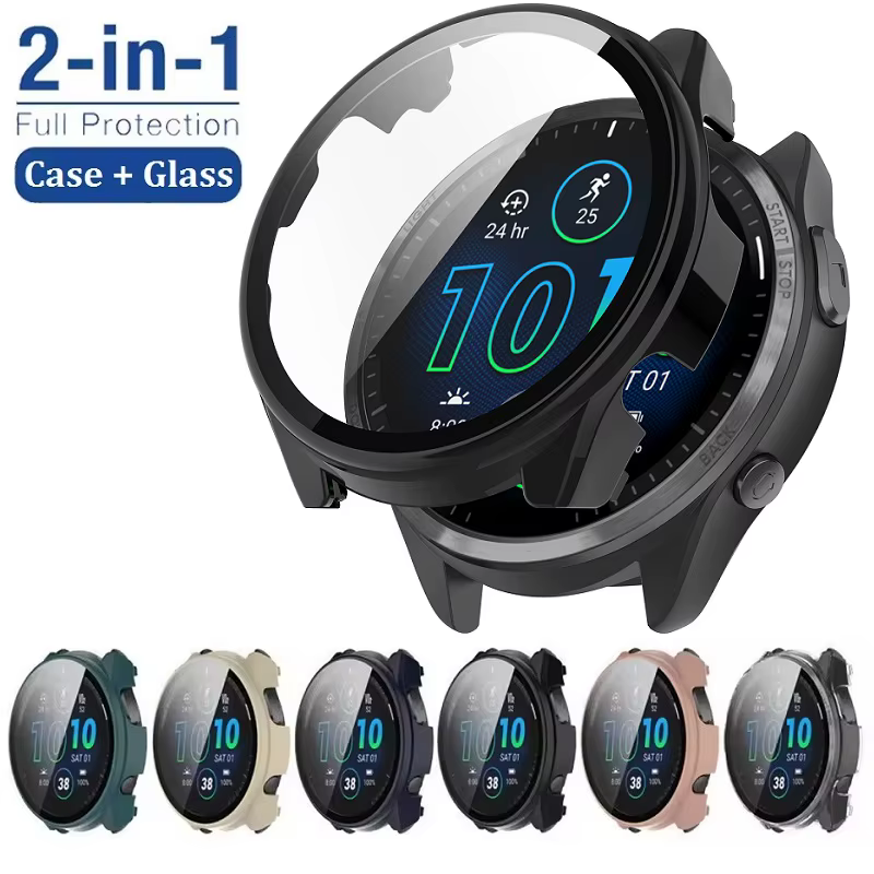 Étui en verre trempé pour Garmin Forerunner 165 965 955 255