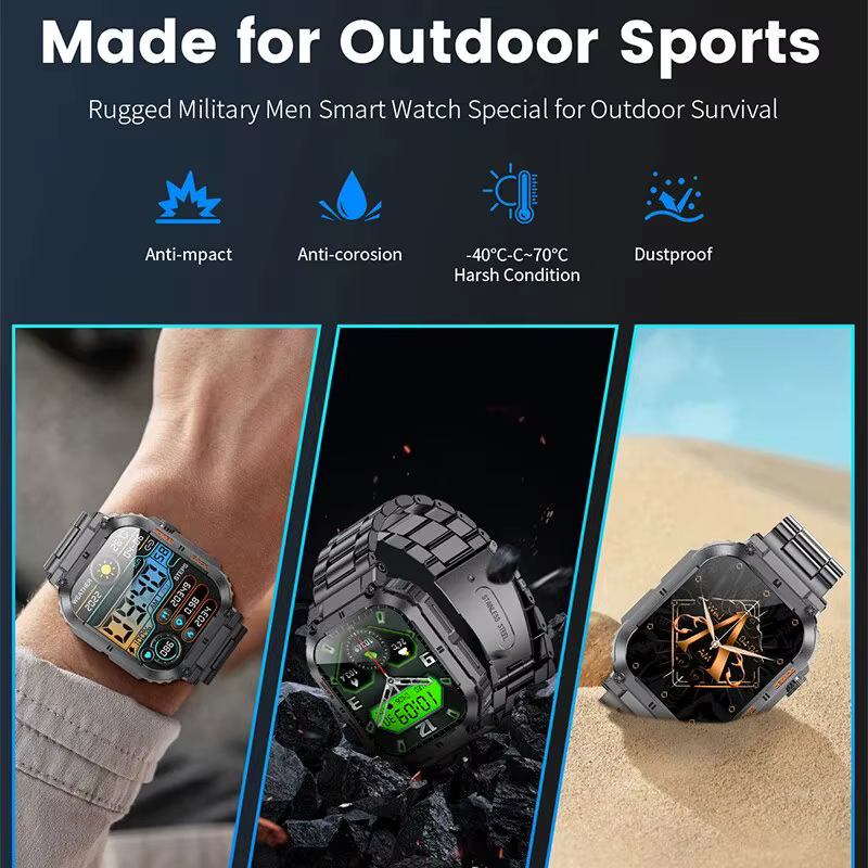 Montre intelligente de fitness étanche pour homme