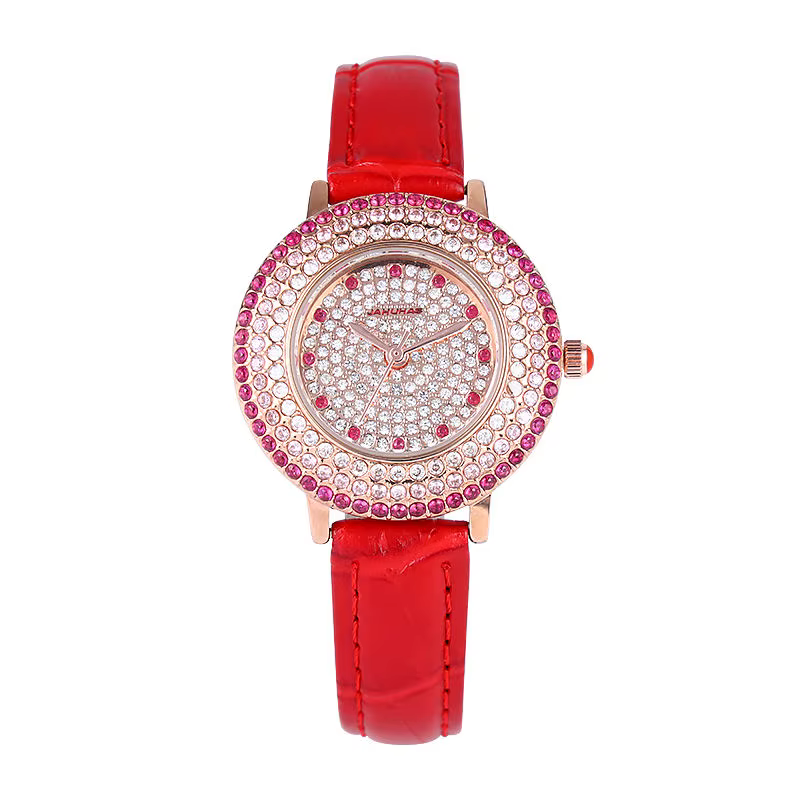 AdrenPalace-Montre à quartz en cuir véritable pour femme