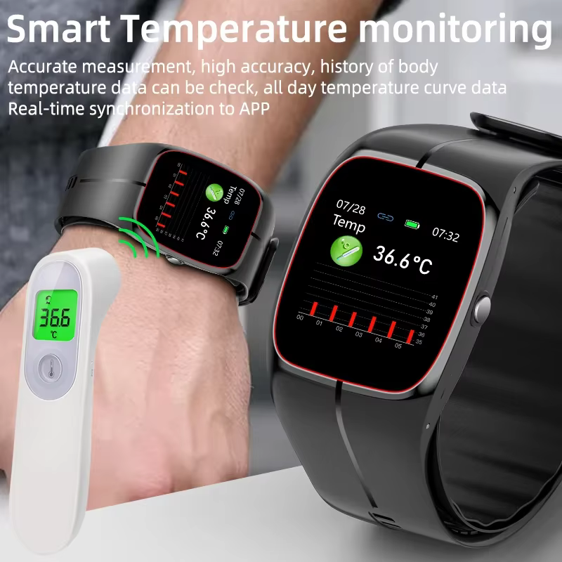 Nouvelle montre intelligente de pression artérielle de qualité médicale pour hommes