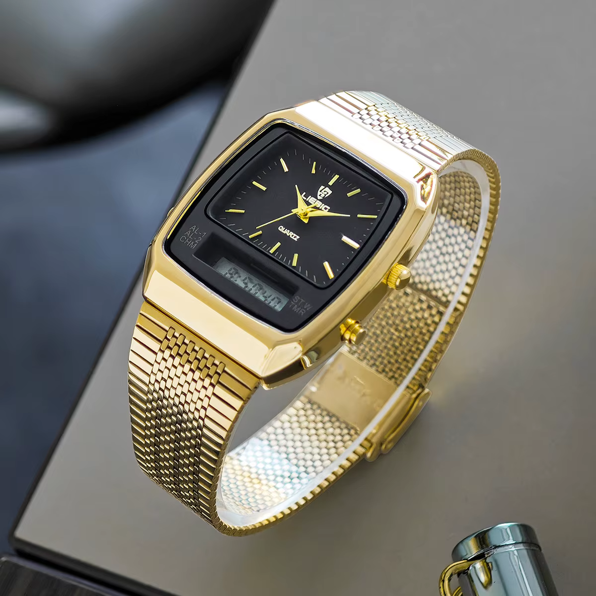 Montres à quartz LIEBIG de luxe à double affichage pour hommes et femmes