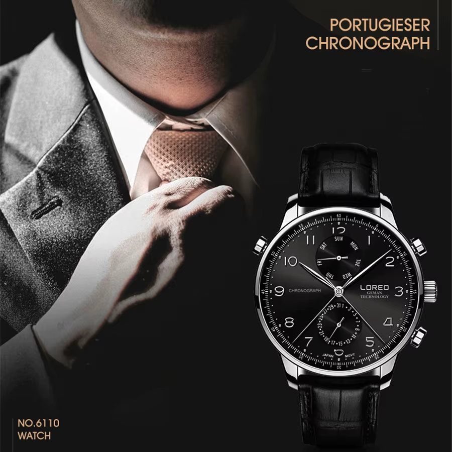 LOREO Montre de luxe de marque haut de gamme pour hommes