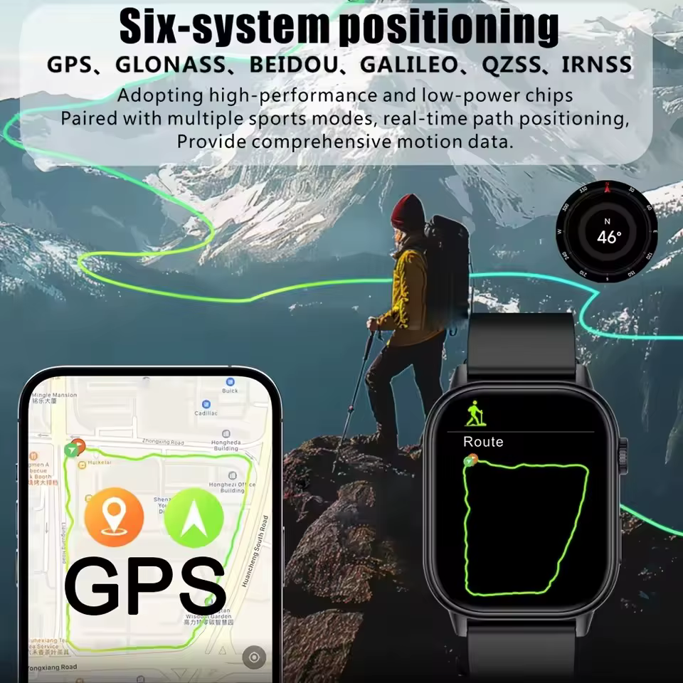 Nouvelle montre intelligente militaire GPS avec boussole GPS intégrée