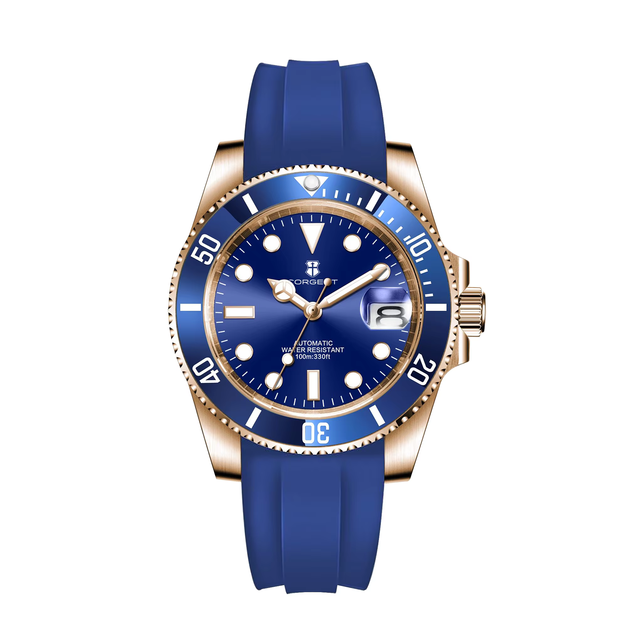 Montre-bracelet mécanique automatique Corgeut pour homme