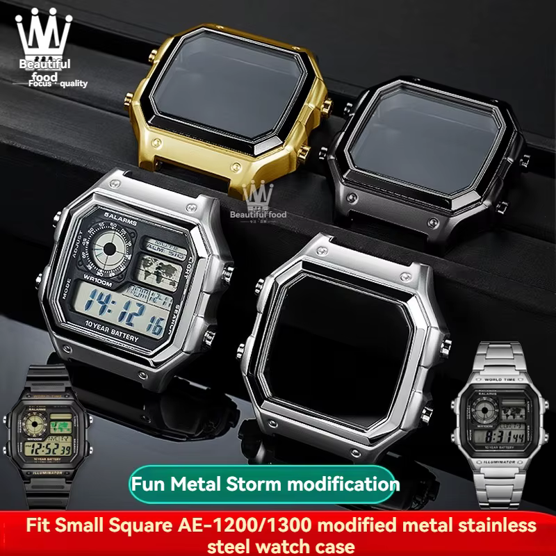 Boîtier en métal modifié pour montre Casio Small Square 3299 AE-1200WH