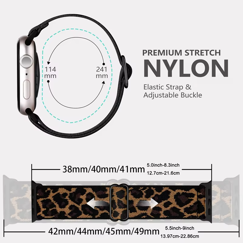 Bracelet léopard pour Apple Watch Series 11 10 9 8 7 6 SE ultra 3 2