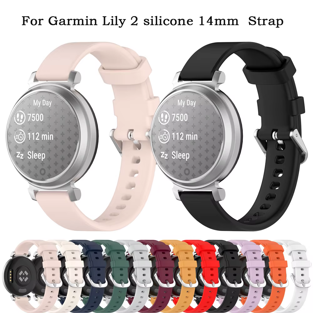 Pour Garmin Lily 2 Bracelet officiel Silicone souple 14mm