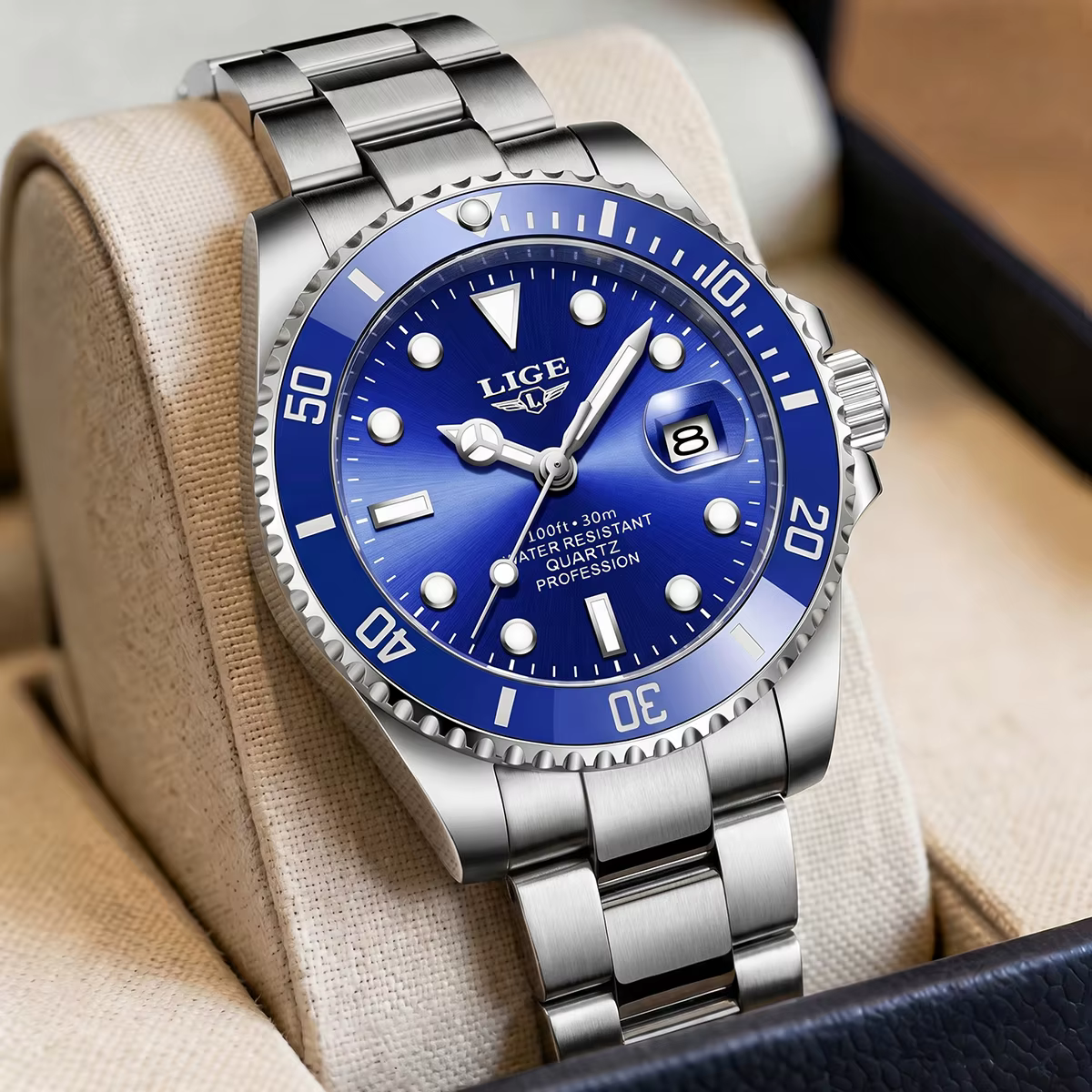 Montre homme LIGE, marque haut de gamme