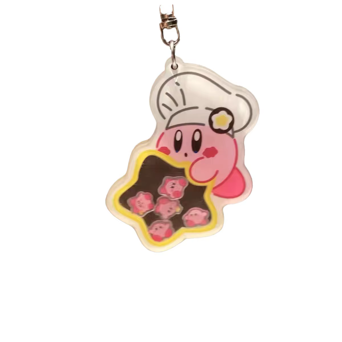 Porte-clés Kirby en acrylique, dessin animé, accessoires de cosplay, décoration créative pour sac rose, cadeau