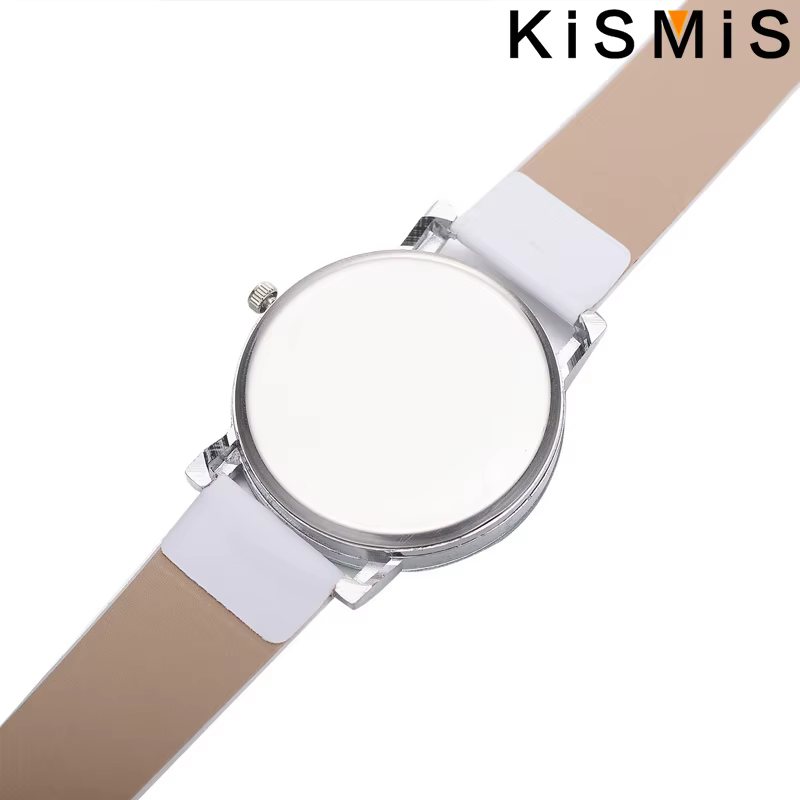 KISMIS mode Simple en cuir blanc horloge montres femmes robe Quartz montre-bracelet