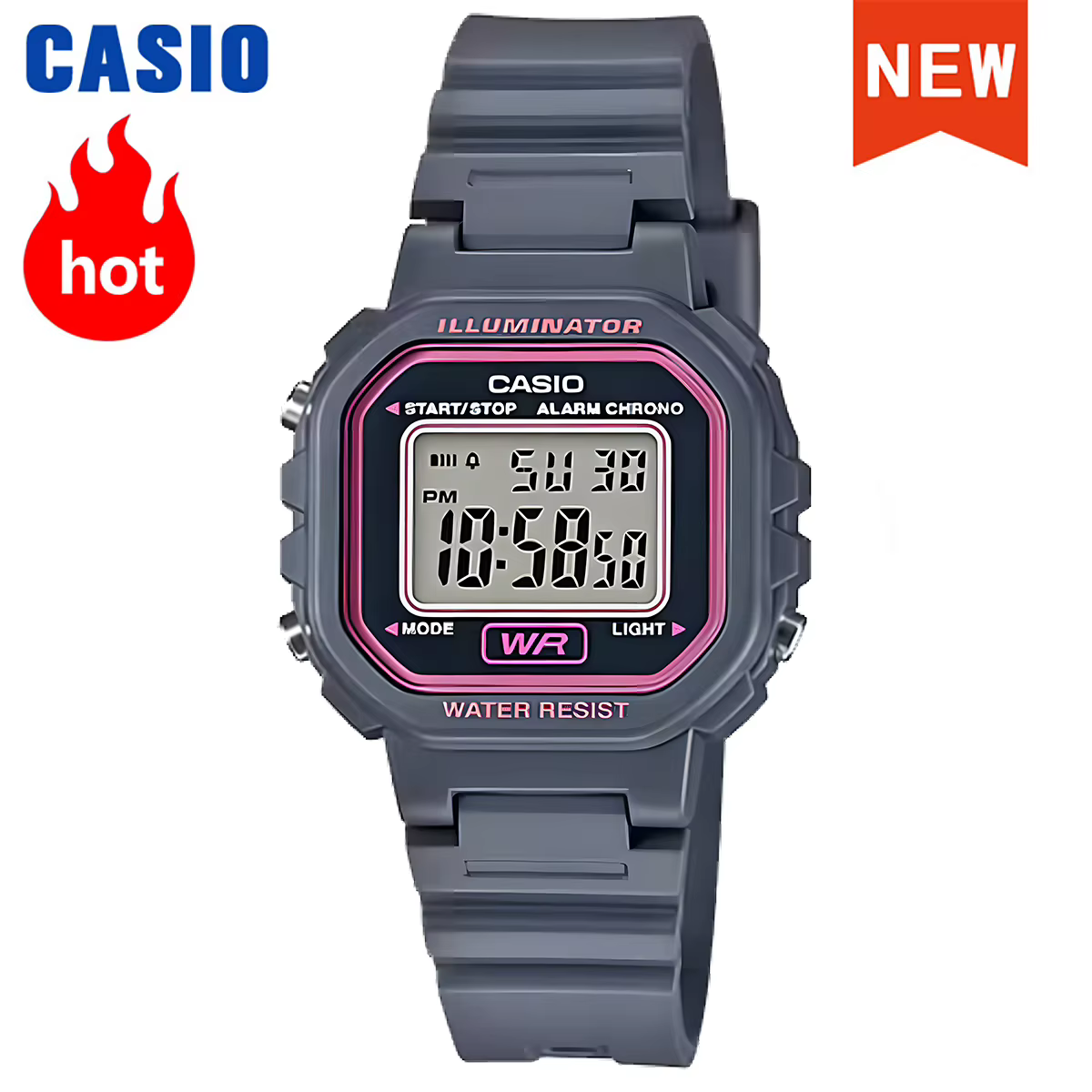 Montre Casio pour femme LED polyvalente tendance multifonctionnelle électronique relogio LA-20WH-8A