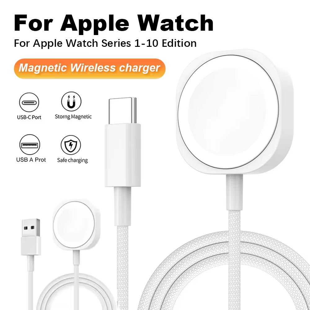 Câble de charge rapide USB A sans fil magnétique de type C pour Apple Watch Series 10 9 8 7 6 5 4 3 2 1 Ultra Edition iWatch