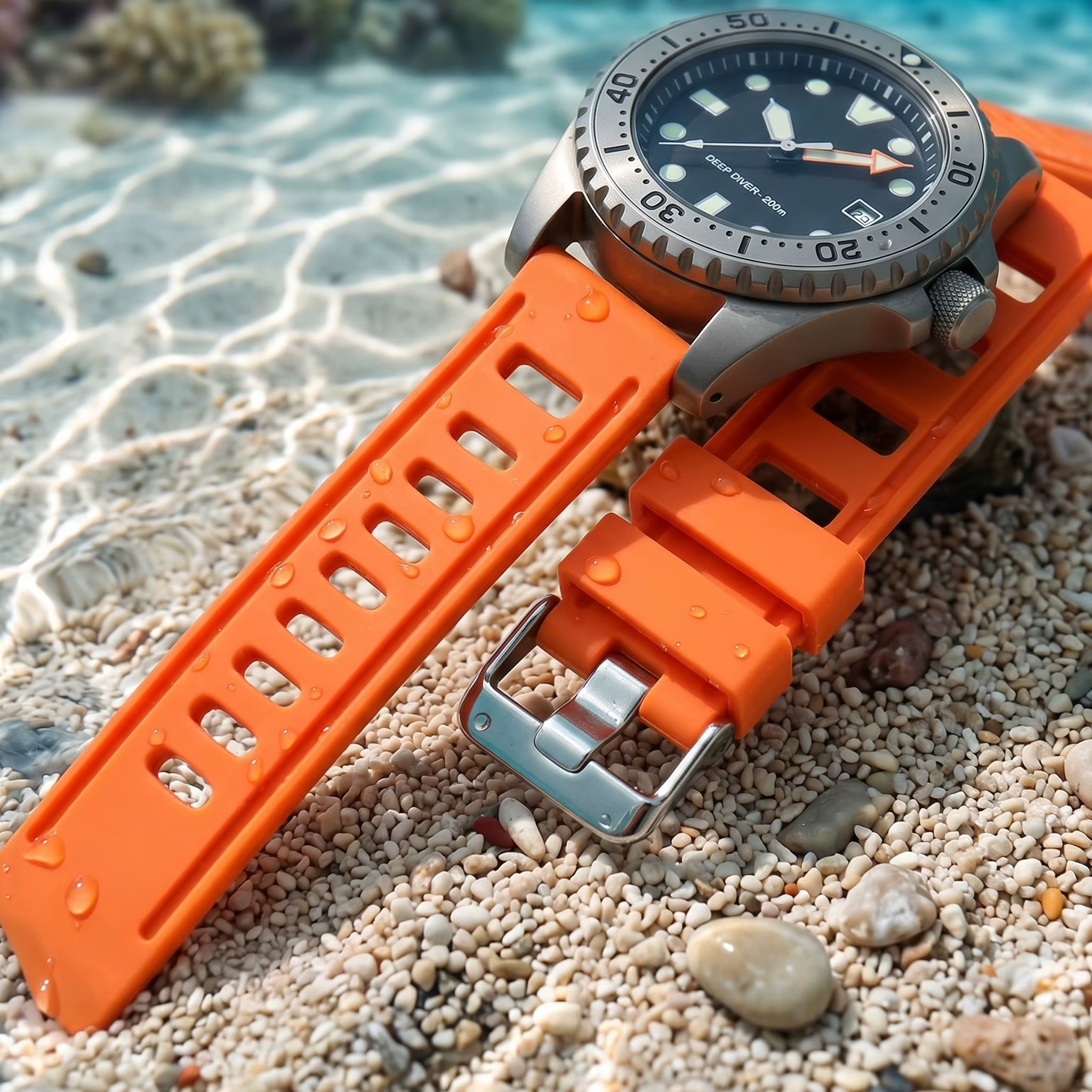 Bracelets de montre en caoutchouc Bracelet 20mm 22mm Orange bleu noir femmes hommes