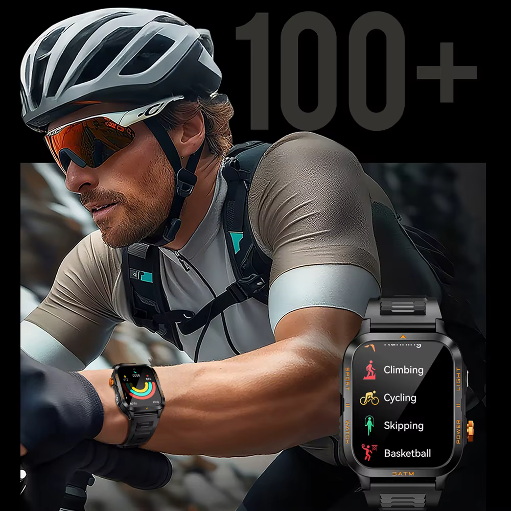 Montre connectée militaire robuste pour hommes