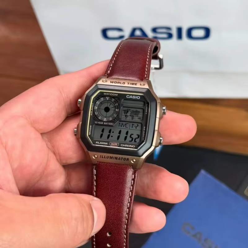 Montre électrique rétro durable Casio AE-1200WHL-5A