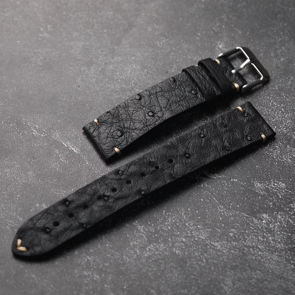 Bracelet en cuir d'autruche sud-africain pour homme