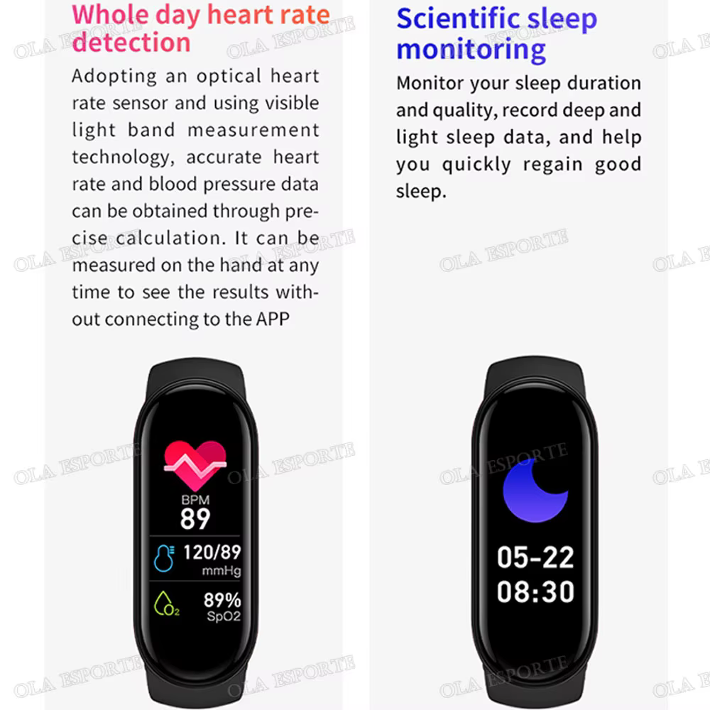 M7 Smartwatch fréquence cardiaque surveillance de la pression artérielle montre intelligente hommes femmes Fitness