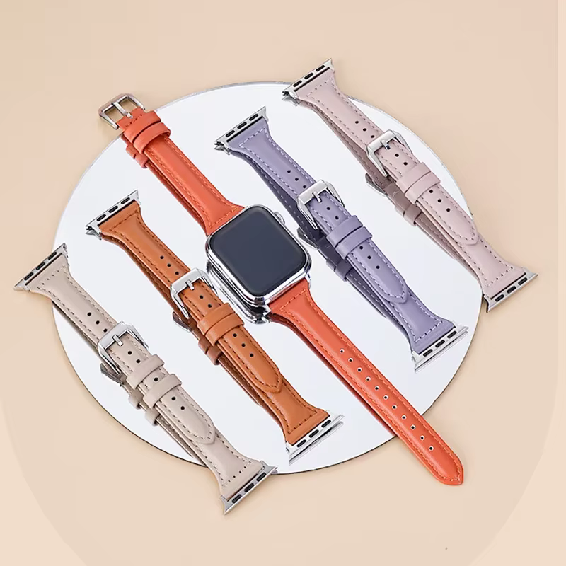 Bracelet en cuir fin pour Apple Watch Band