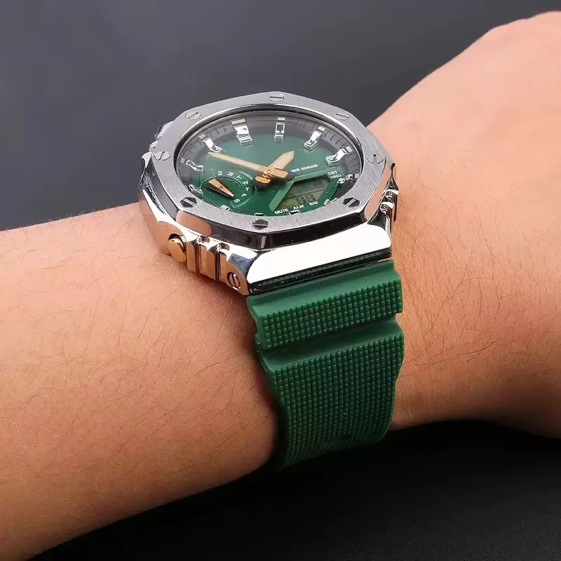 Bracelets de montre pour Casio g-shock GM-2100 GM-S2100 GA-2100 GM-5600/GA5600 silicone hommes sport étanche