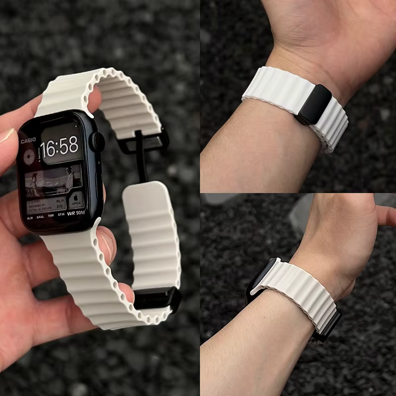 Bracelet de sport magnétique en silicone pour Apple Watch
