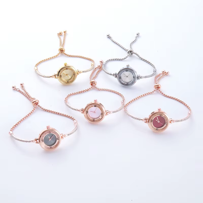 Mode luxe Montre pour Femme or Bracelet fin dames