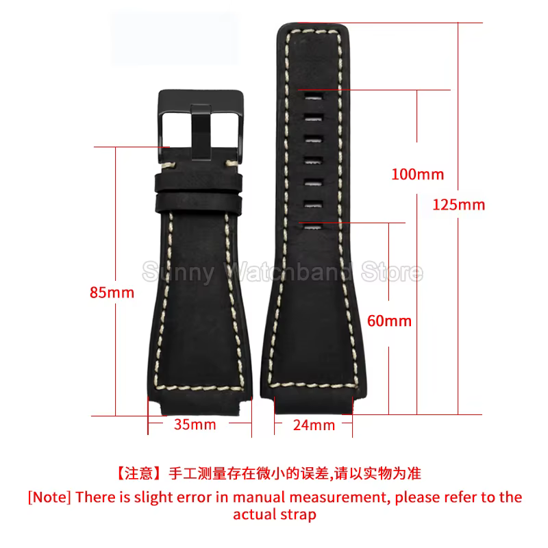 Bracelet de montre en cuir véritable pour hommes et femmes