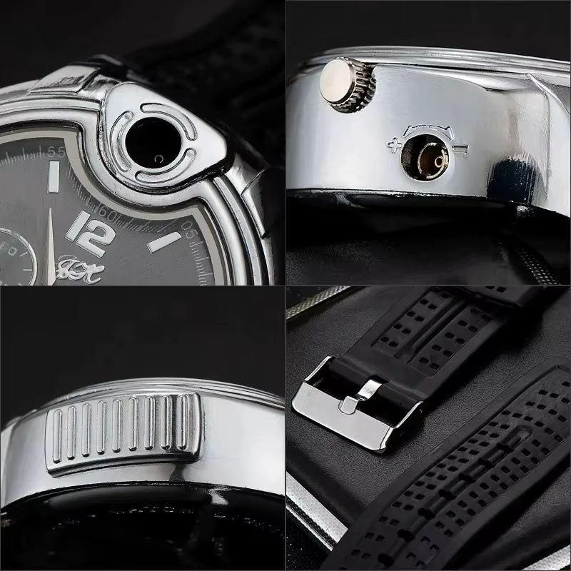 Briquet à gaz en métal tendance pour hommes, briquet portable coupe-vent rechargeable pour l'extérieur, cadeau tendance et cool pour la personnalité